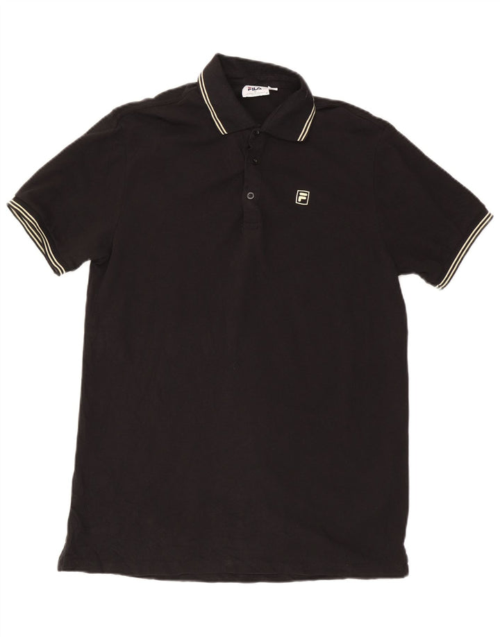 Polo da uomo Fila Small in cotone nero