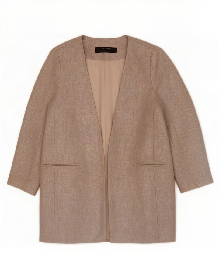 Giacca blazer aperta da donna Zara UK 14 Lino beige medio