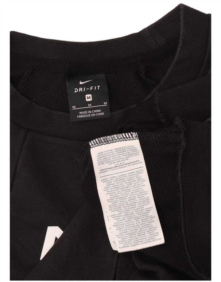 Felpa con grafica corta Nike da donna UK 14 cotone medio nero