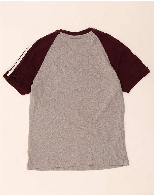 T-shirt da uomo Adidas Top in cotone color block grigio medio