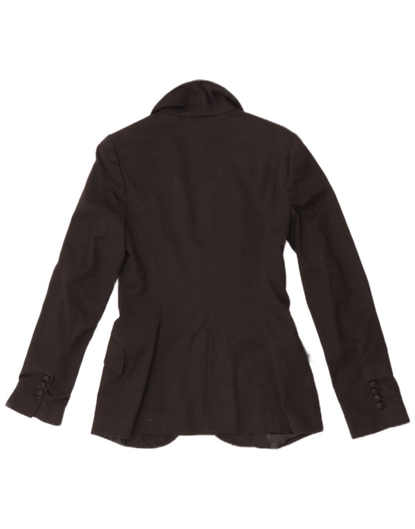 Giacca blazer a 1 bottone da donna Zara UK 10 piccola in poliestere nero