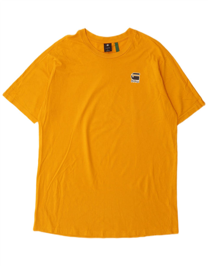 T-shirt grafica da uomo G-Star Top grande in cotone giallo