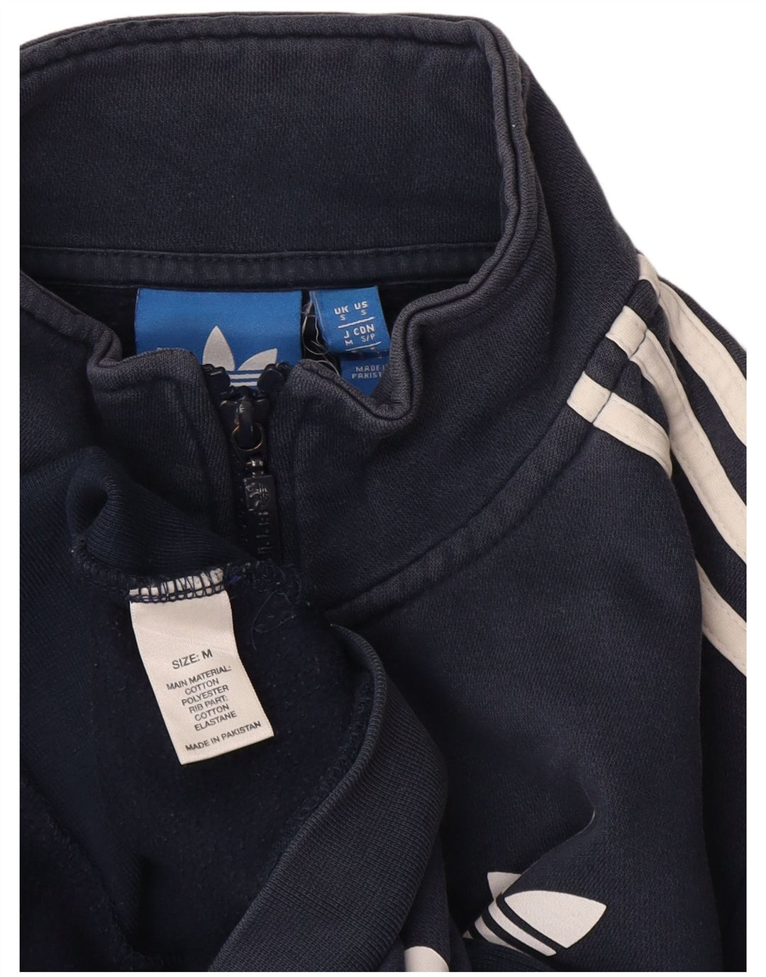 Giacca da ginnastica grafica da uomo Adidas piccola in cotone blu navy