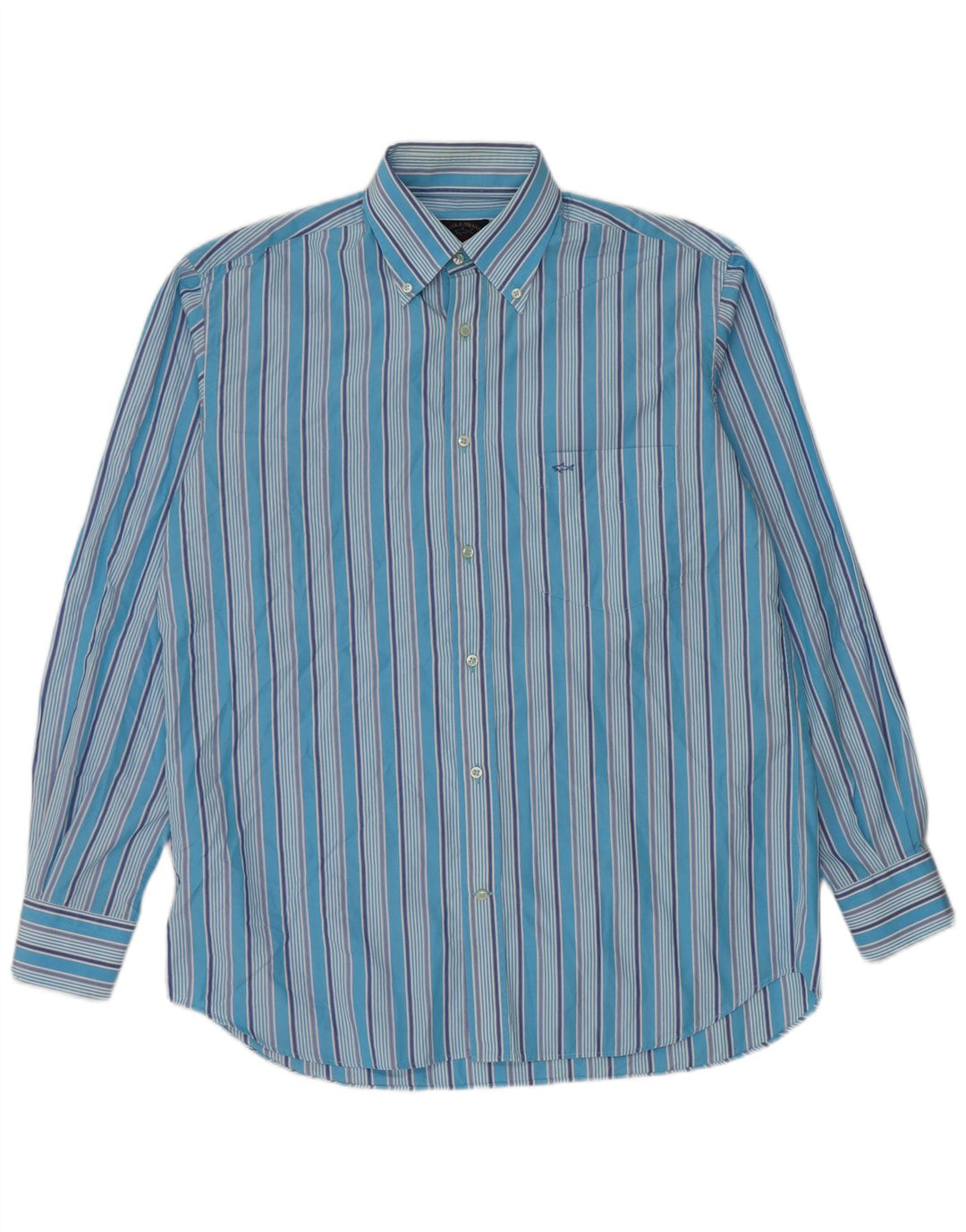 Camicia da uomo Paul & Shark taglia 40 cotone a righe blu medio