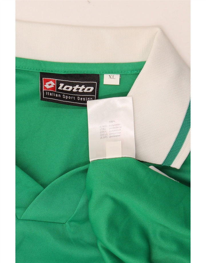 Polo da uomo grafica a maniche lunghe LOTTO XL poliestere color block verde