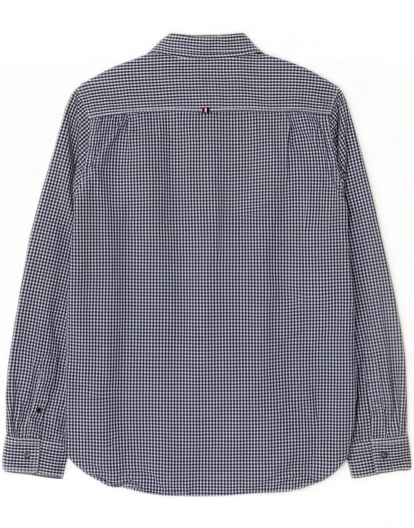 Superdry Mens Shirt Large Navy Blue Gingham Cotton