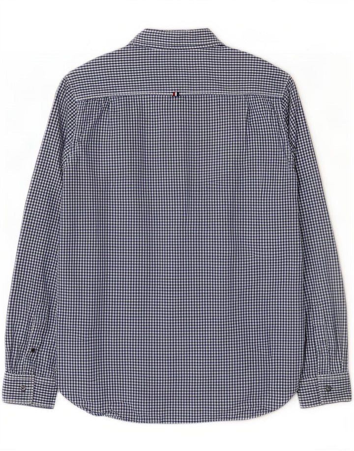 Camicia da uomo Superdry Large in cotone a quadretti blu navy