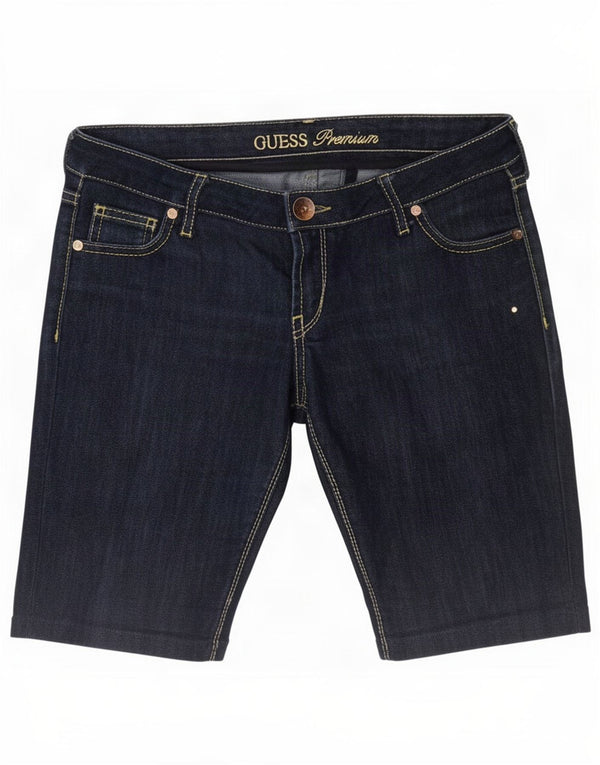 Pantaloncini di jeans da donna Guess W31 cotone blu navy medio