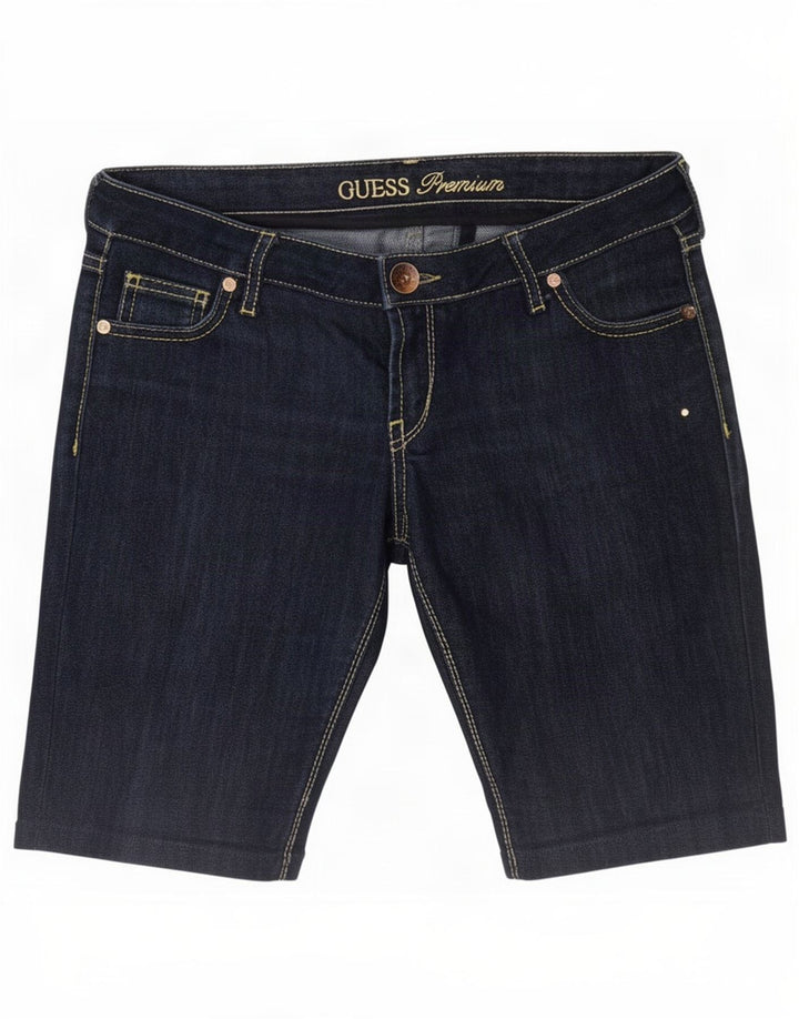 Pantaloncini di jeans da donna Guess W31 cotone blu navy medio