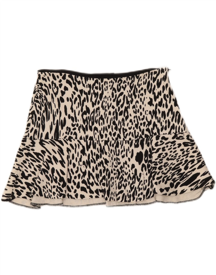 Minigonna da donna Zara media W28 bianco sporco con stampa animalier
