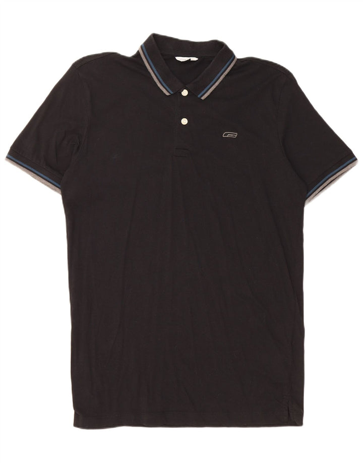 Polo da uomo JACK & JONES grande in cotone nero