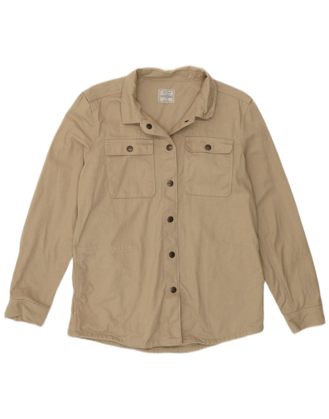 FAT FACE Camicia oversize da donna UK 10 Piccola in cotone beige