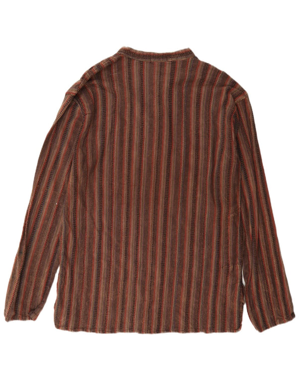 Camicia pullover da uomo Kathmandu, cotone a righe marroni grandi