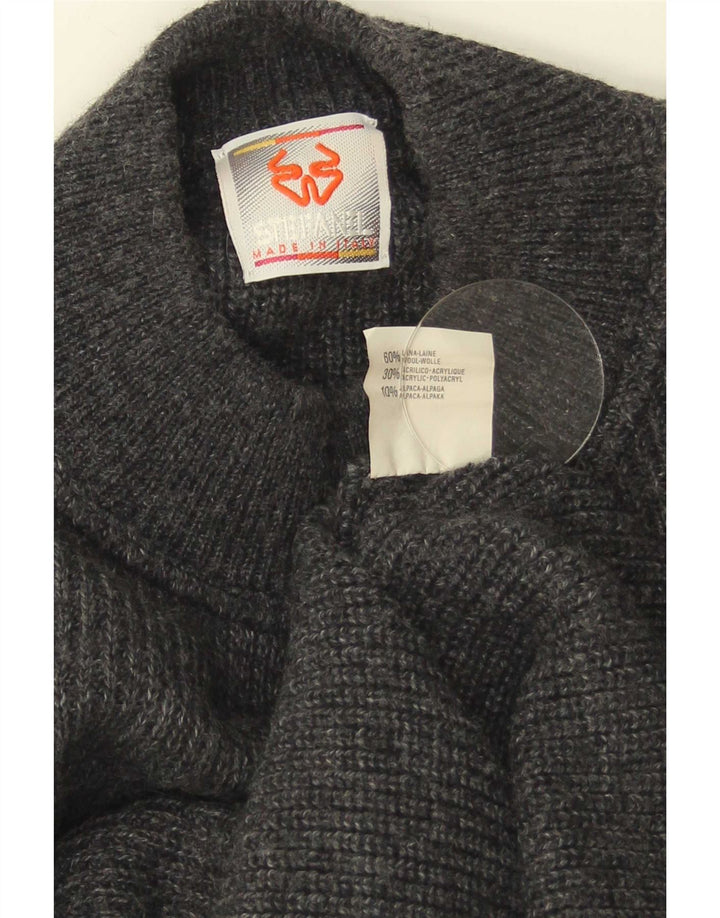 Maglione da uomo Stefanel a collo alto in lana grigio medio