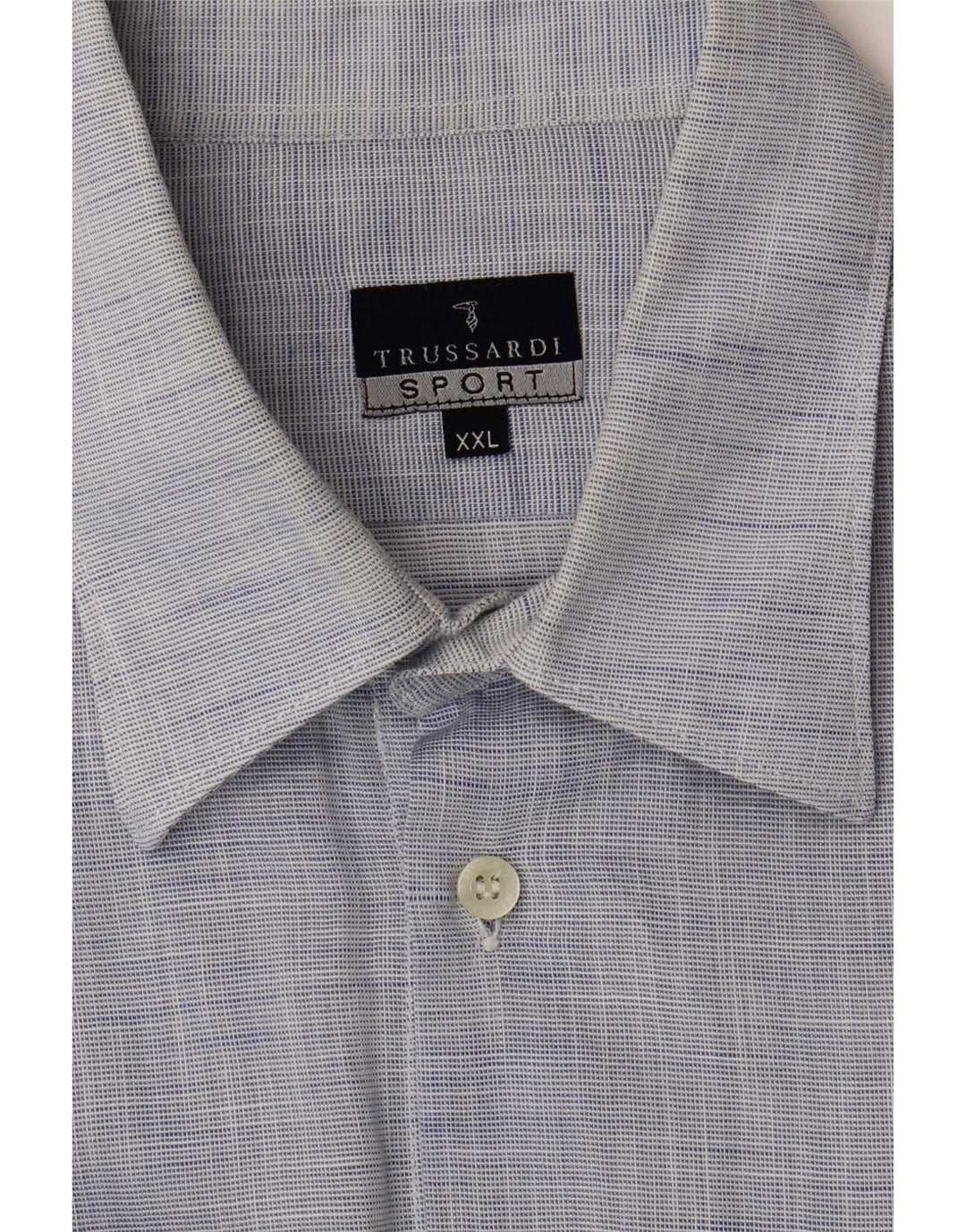 Camicia Trussardi Uomo 2XL Cotone Puntinato Blu