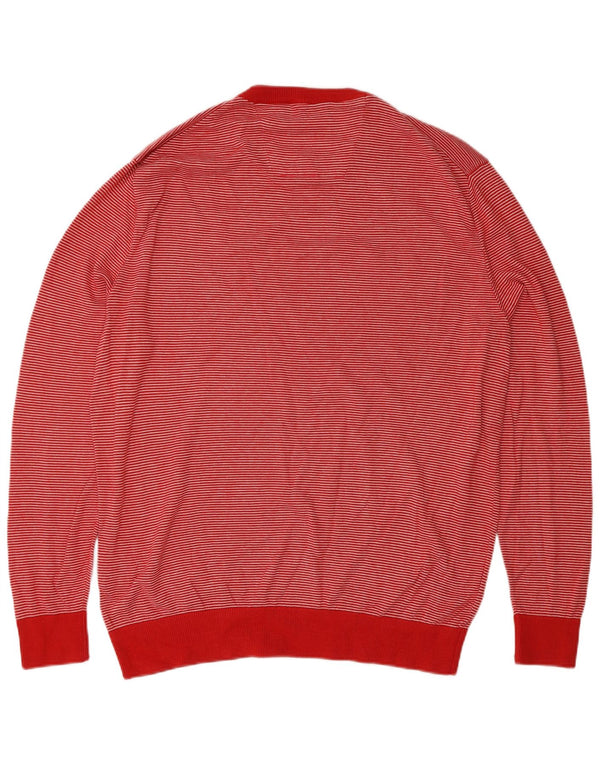 Maglione da uomo girocollo Nautica, grande cotone gessato rosso
