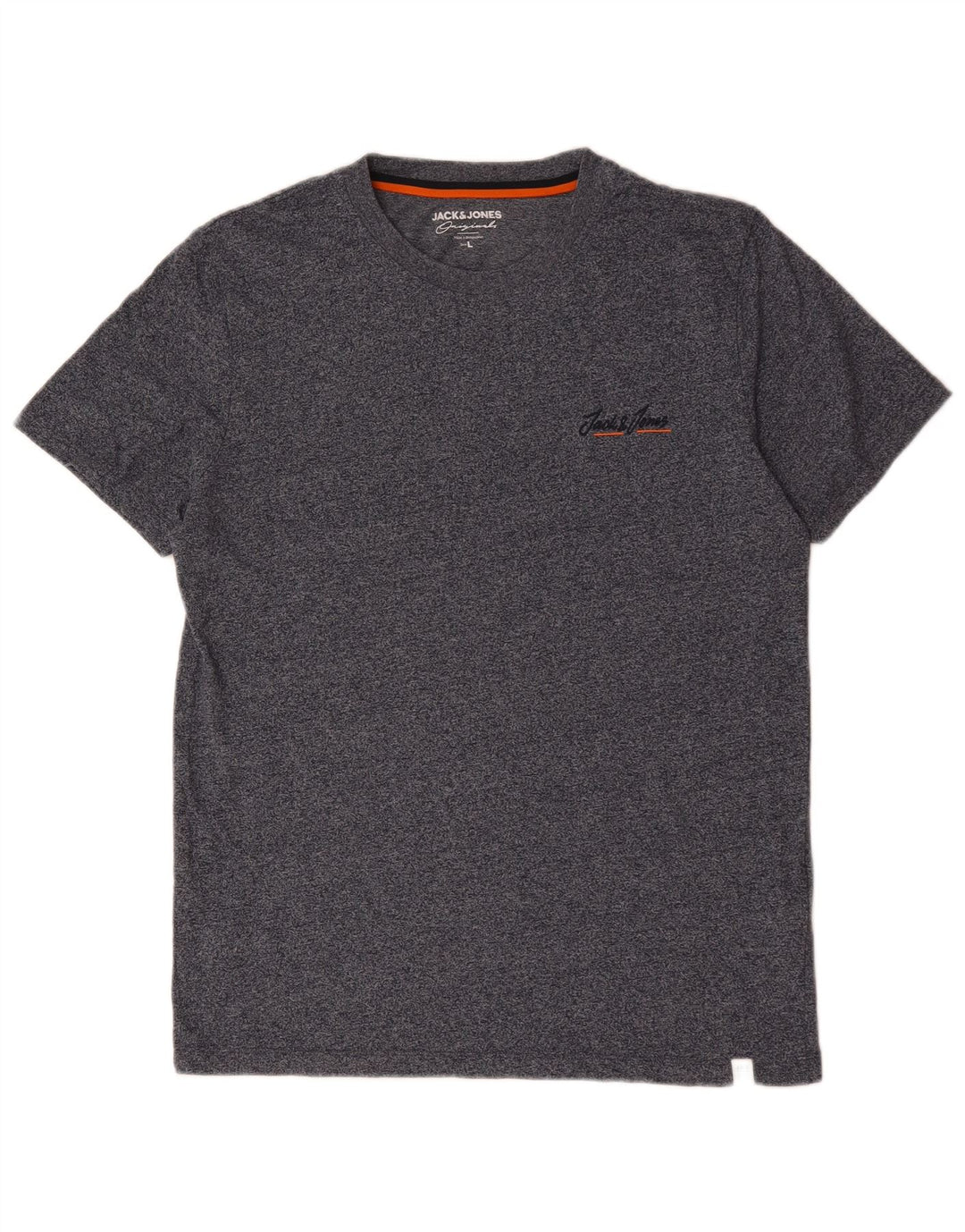 T-shirt da uomo Jack & Jones Top grande in cotone screziato blu navy