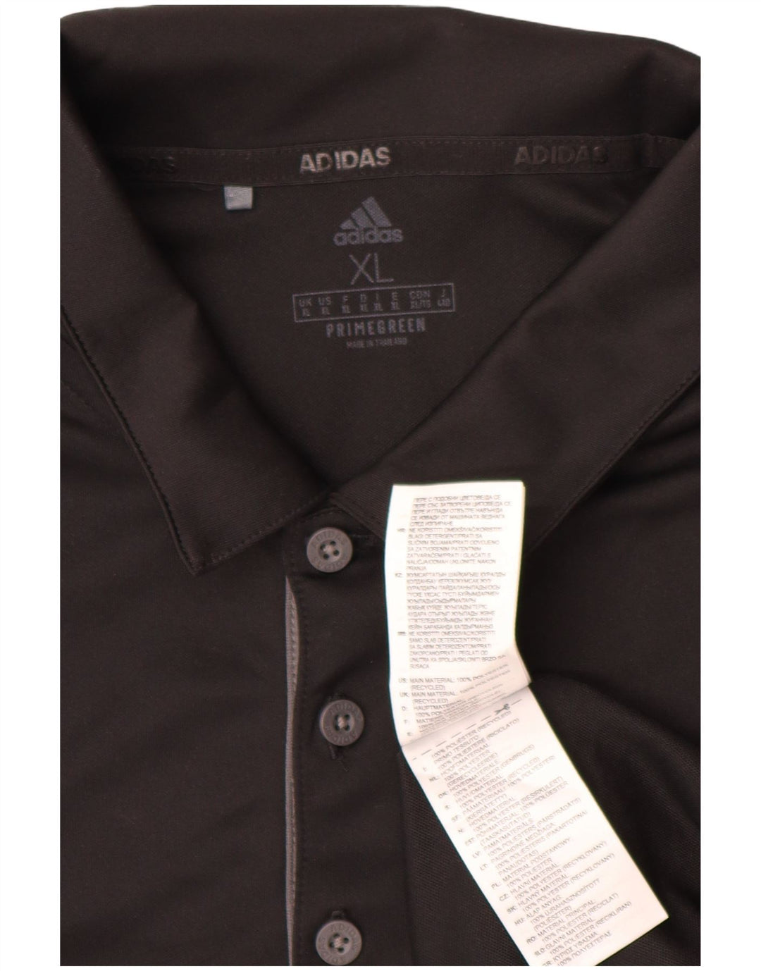 Polo Adidas Primegreen da uomo XL in poliestere a righe nere