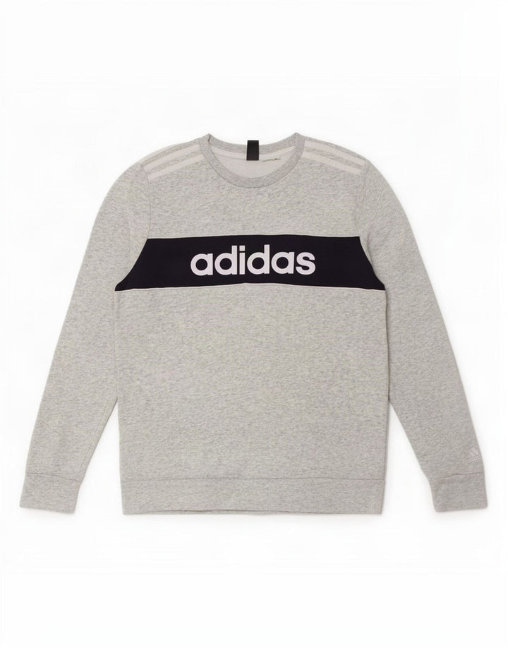 Felpa grafica da donna Adidas Jumper UK 10 Small Grey Colourblock