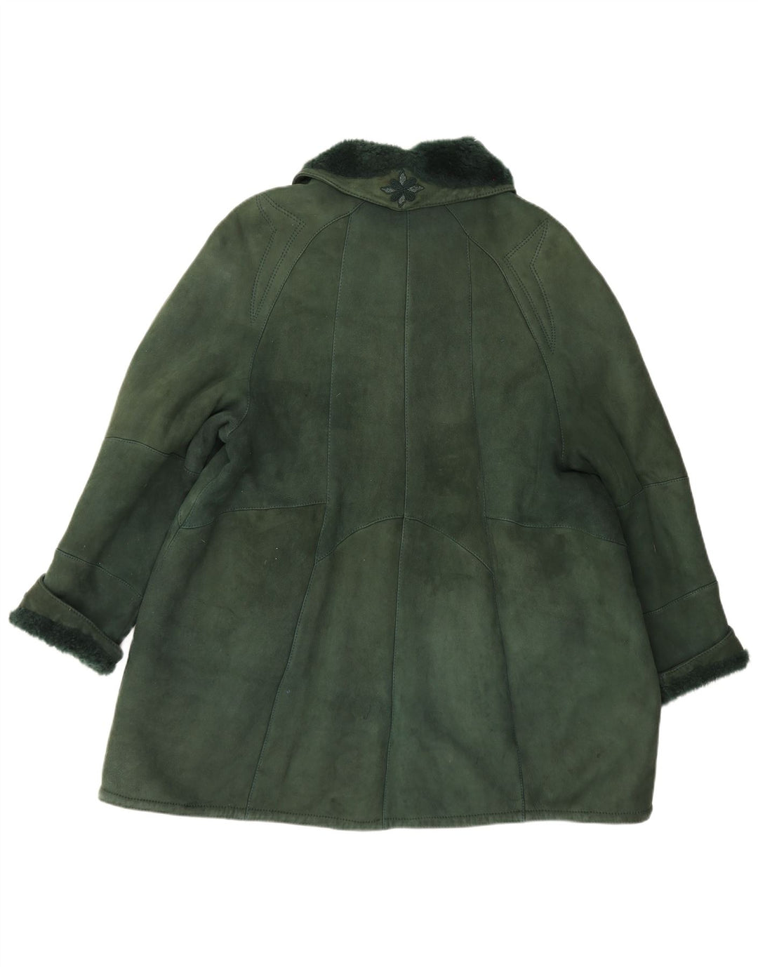 Cappotto oversize da donna in shearling IT 44 Verde medio