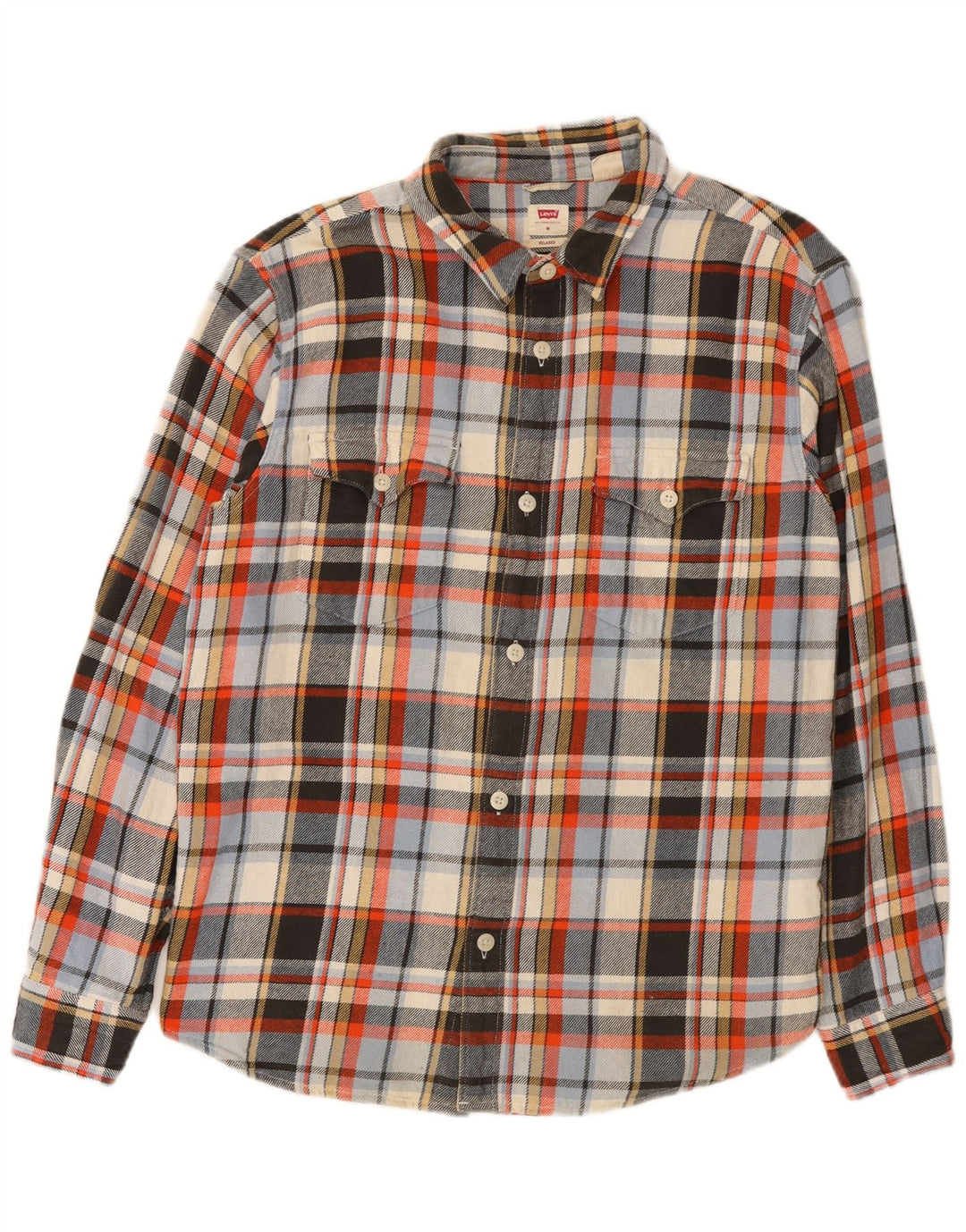 Levi's Camicia da uomo in flanella rilassata in cotone a quadri multicolore medio
