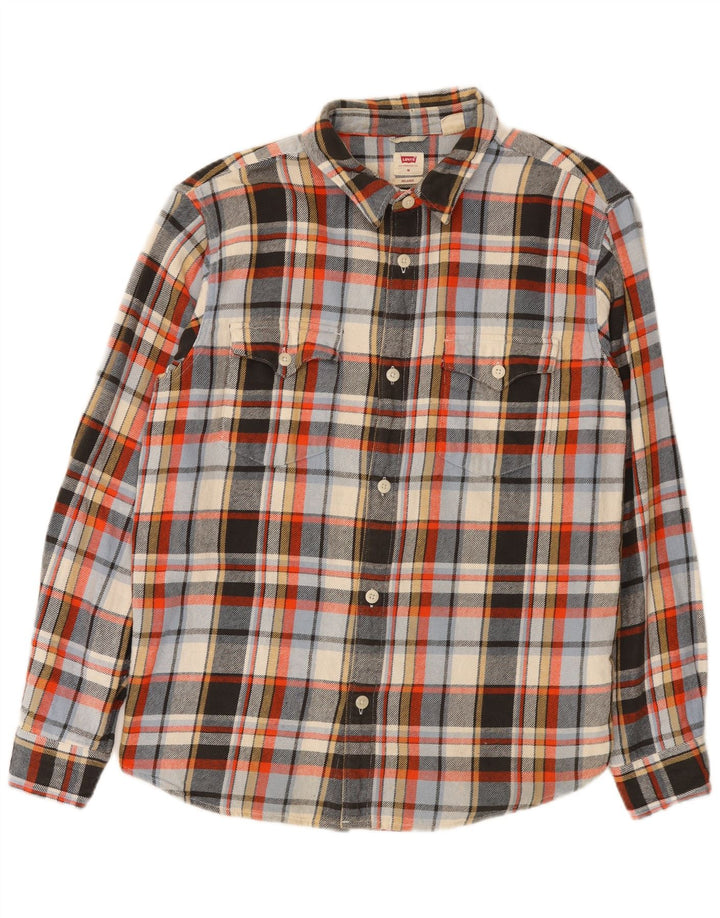 Levi's Camicia da uomo in flanella rilassata in cotone a quadri multicolore medio