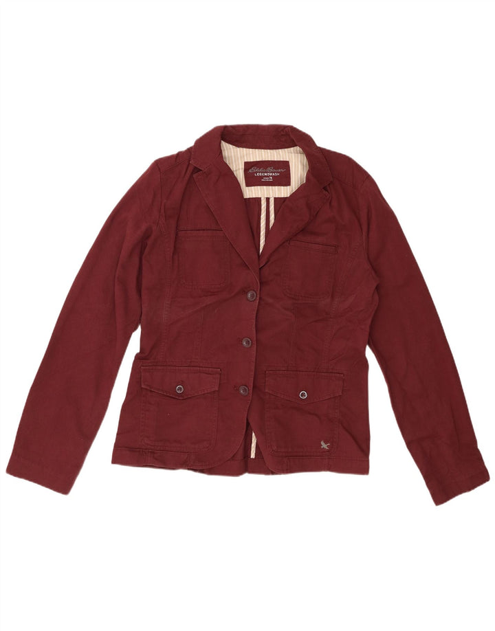 Giacca blazer da donna a 3 bottoni EDDIE BAUER US 8 cotone marrone medio medio
