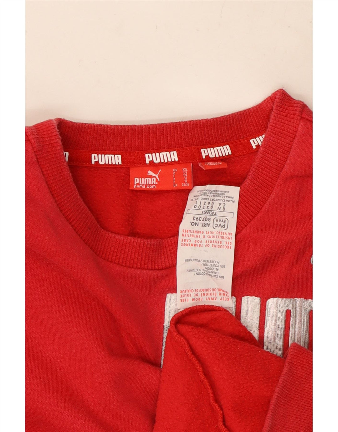 Felpa con grafica PUMA da ragazzo 15-16 anni in cotone rosso