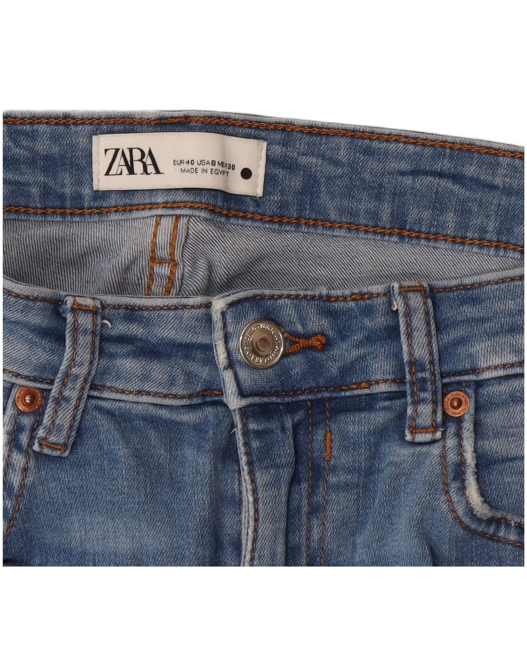 Jeans skinny effetto invecchiato Zara da donna EU 40 medio W30 L28 blu