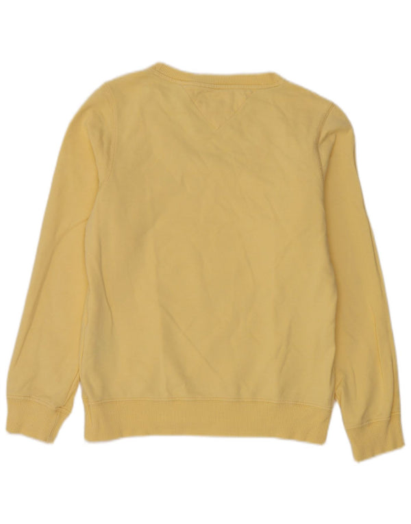 Tommy Hilfiger Donna Felpa Maglione UK 14 Grande Cotone Giallo