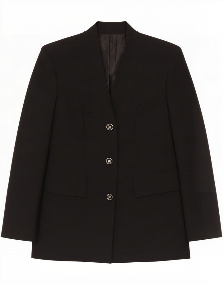Giacca blazer vintage da donna a 3 bottoni IT 44 lana nera media