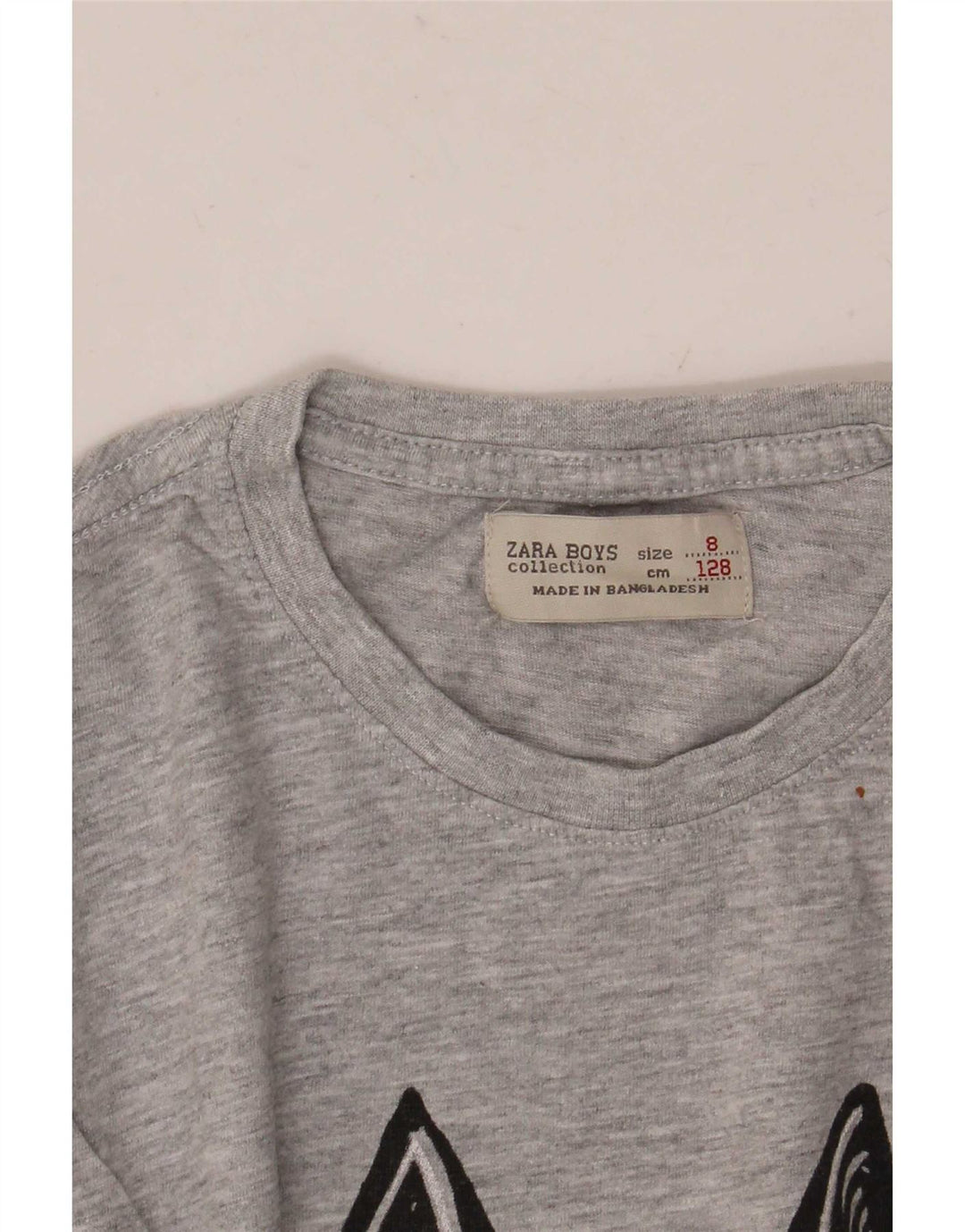 T-shirt grafica Zara per ragazzi, 7-8 anni, grigia