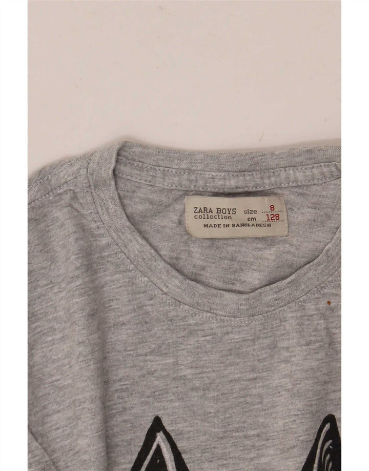 T-shirt grafica Zara per ragazzi, 7-8 anni, grigia