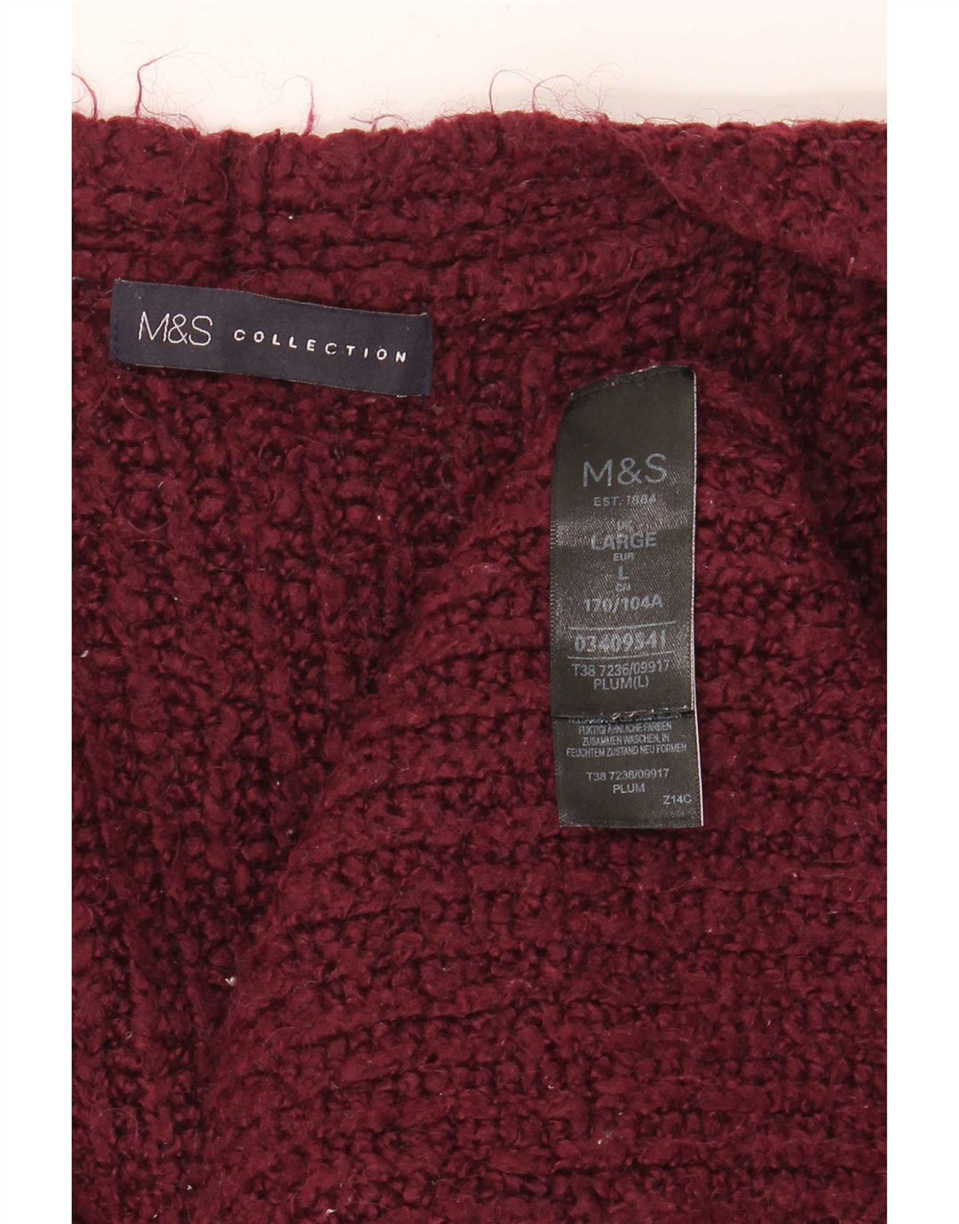 Maglione cardigan aperto oversize da donna Marks & Spencer UK 16 grande marrone