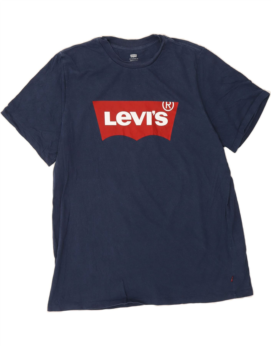 LEVI'S Mens Graphic T-Shirt Top XL Navy Blue Cotton Vintage Levi's and Second-Hand Levi's from Messina Hembry 