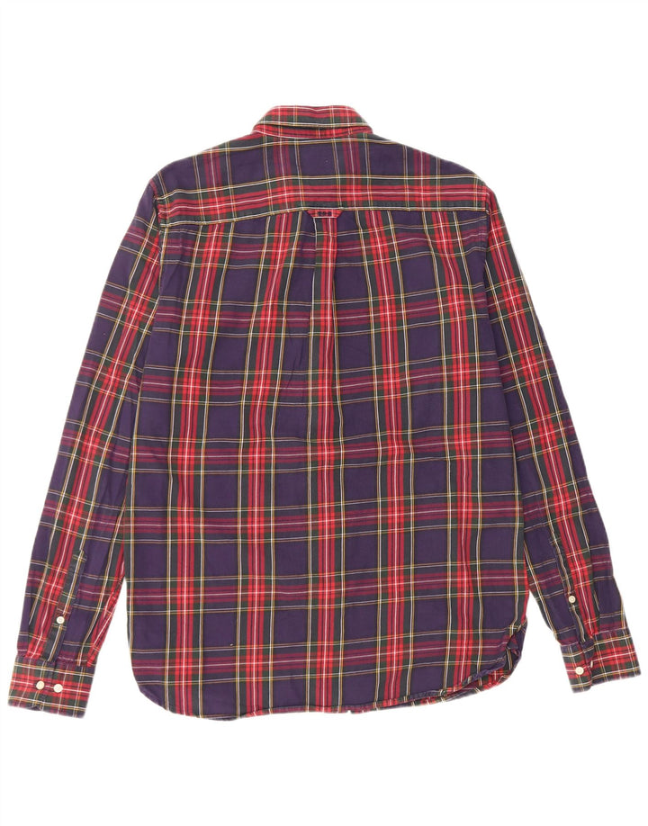Camicia da uomo in flanella Superdry, cotone a quadri blu navy medio