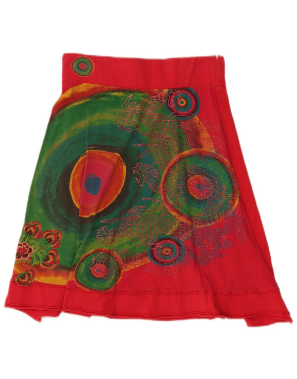 Desigual Gonna a trapezio da donna piccola W27 rossa in cotone geometrico