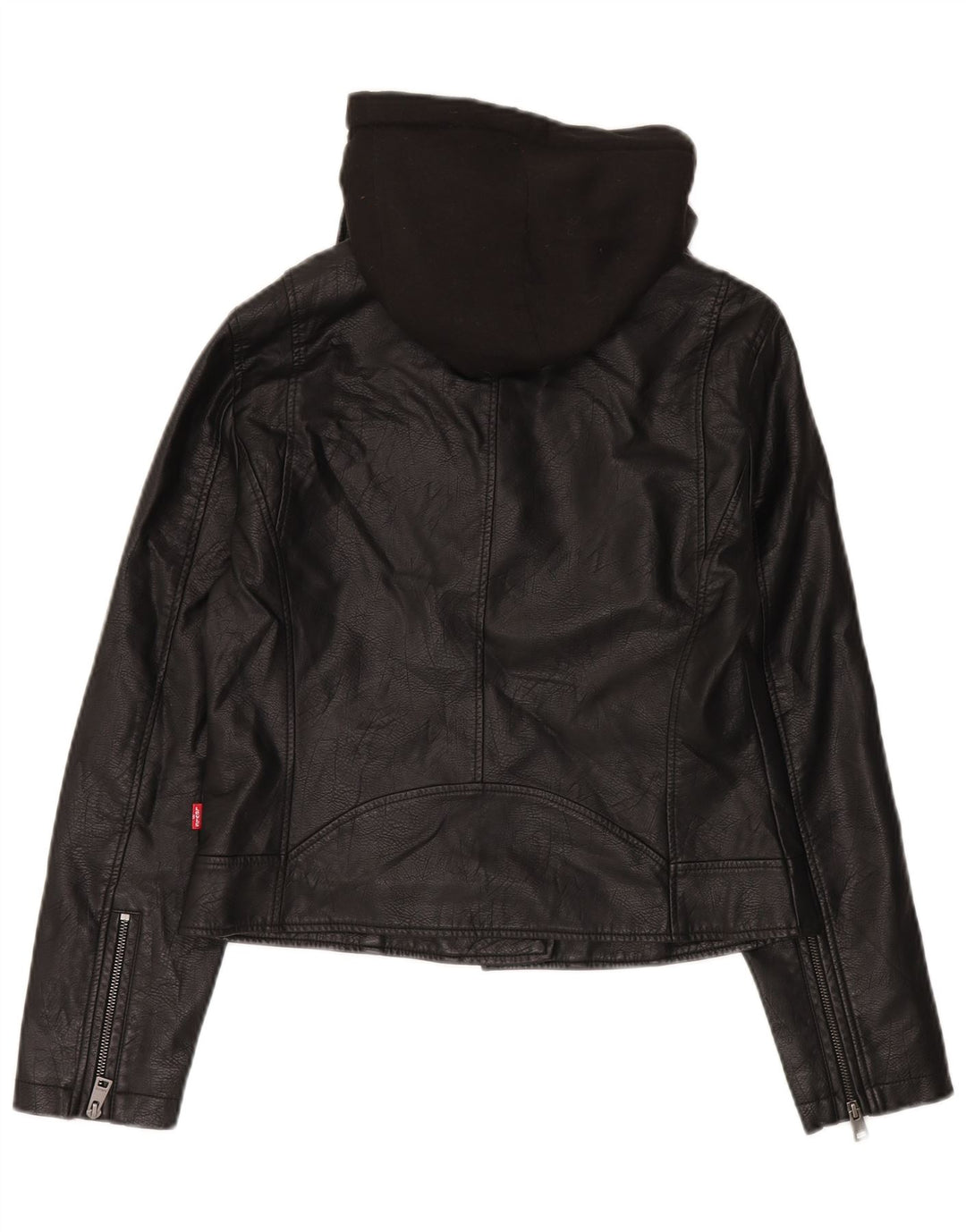 Giacca da motociclista in ecopelle con cappuccio da donna Levi's UK 12 media nera