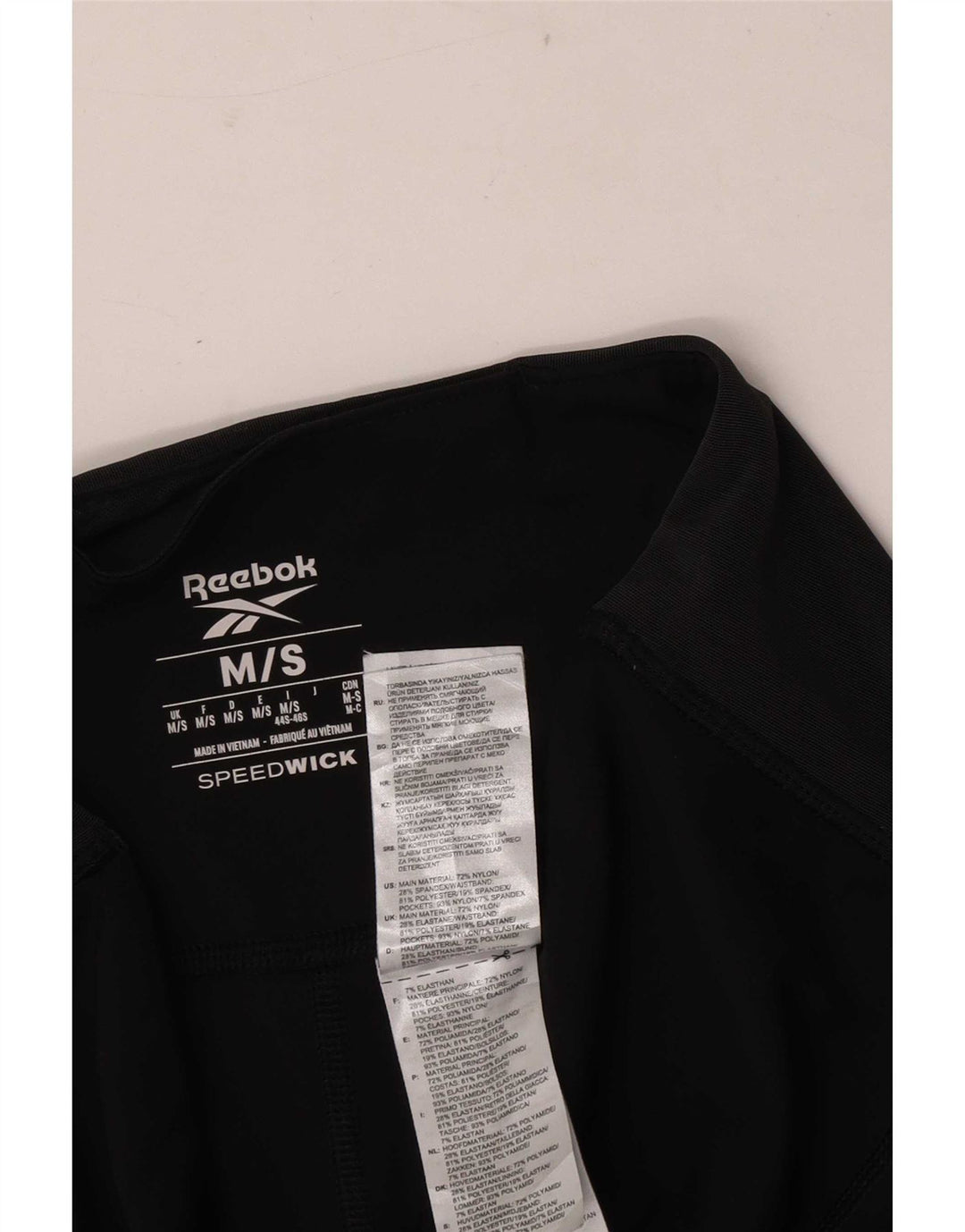 Leggings Reebok a vita alta da donna piccoli in nylon nero