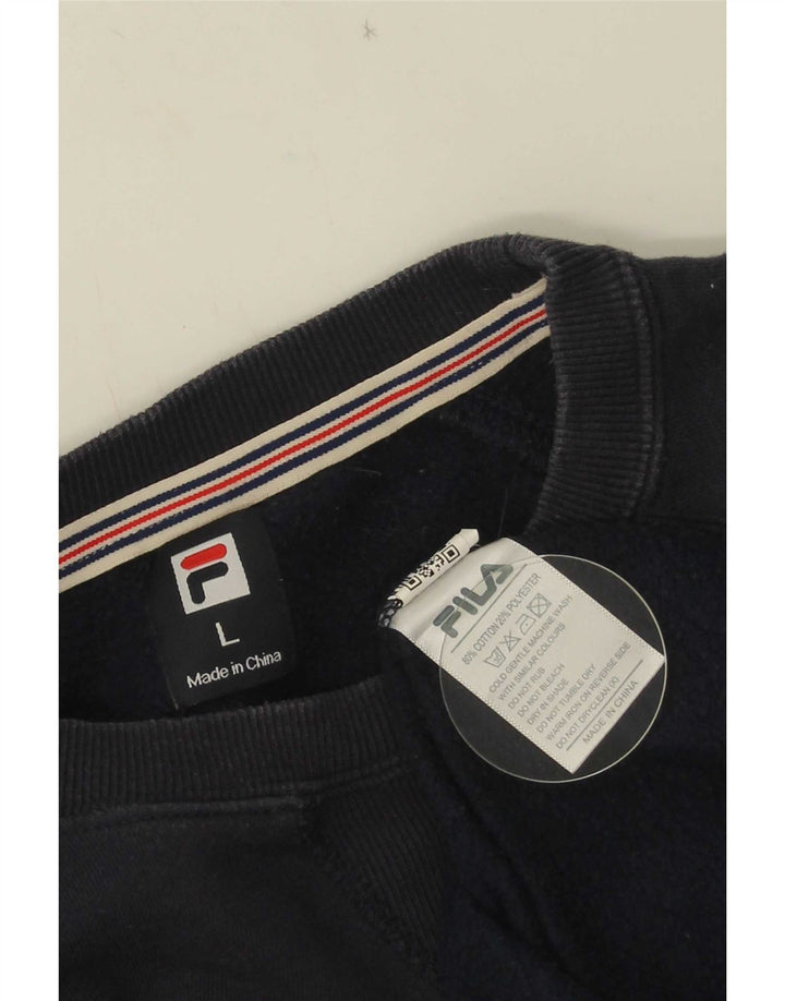 Felpa da donna Fila Maglione UK 16 Large Blu Navy in cotone
