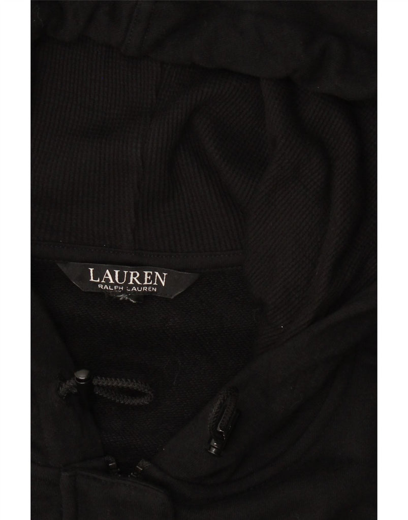 RALPH LAUREN Womens Zip Hoodie Sweater UK 16 Large Black Cotton Vintage Ralph Lauren and Second-Hand Ralph Lauren from Messina Hembry 