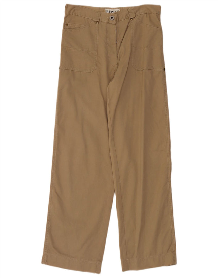 REPLAY Pantaloni cargo dritti da donna W27 L30 in cotone beige