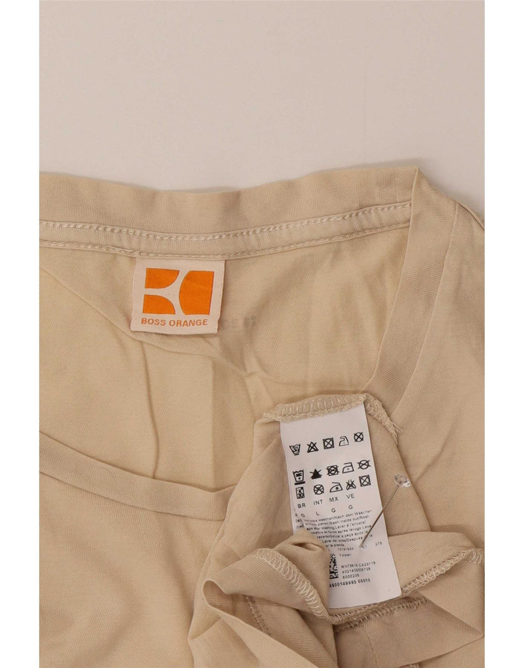 T-shirt grafica da uomo Hugo Boss Top grande in cotone beige