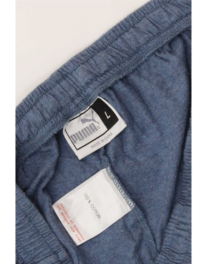 Pantaloncini sportivi da uomo Puma Large in cotone screziato blu navy