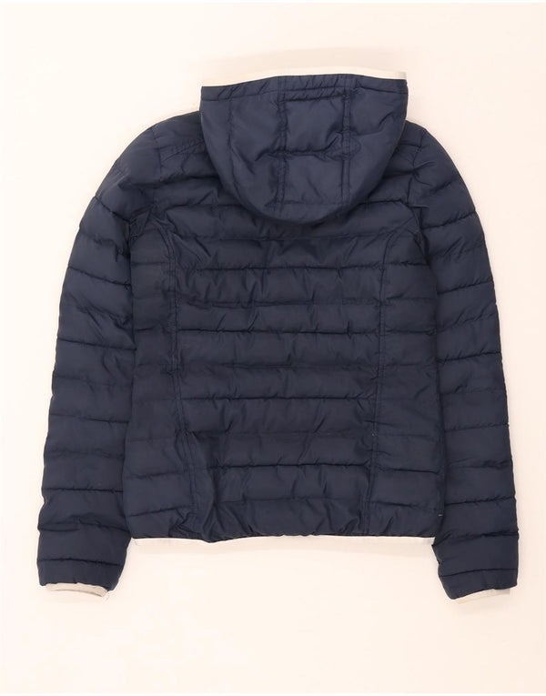 Giacca imbottita con cappuccio da donna Adidas UK 6 XS blu navy poliestere