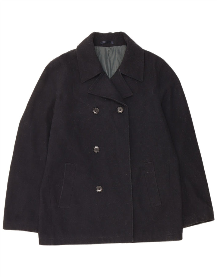 Cappotto doppiopetto da uomo Marks & Spencer UK 38 Poliestere medio blu navy