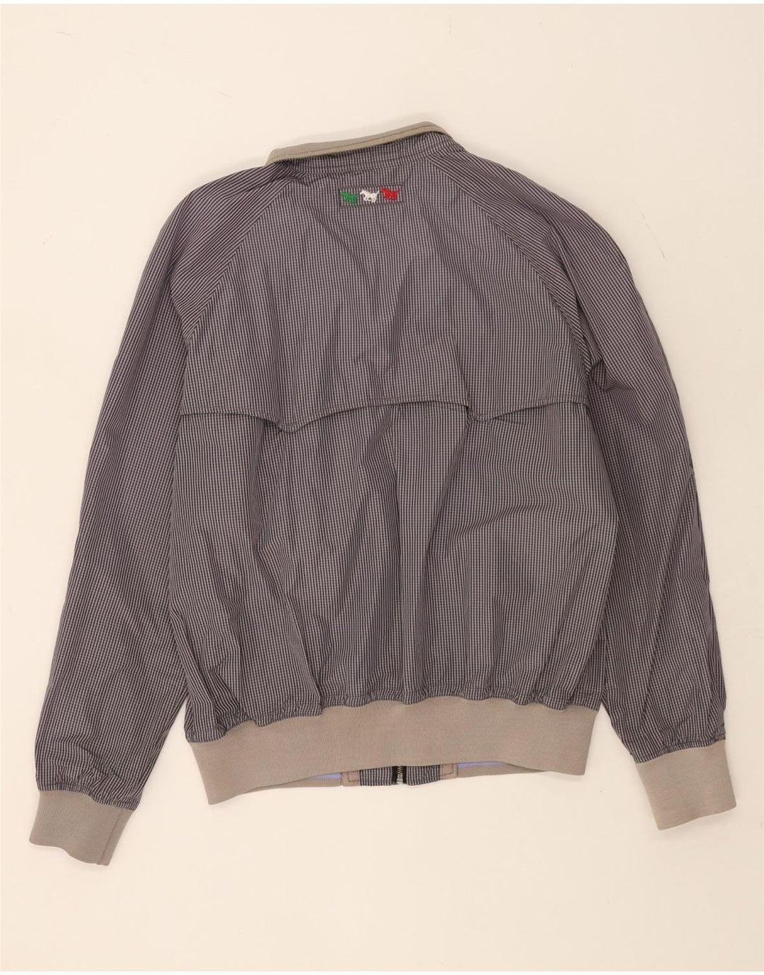 Giubbotto bomber da uomo Benetton UK 44 2XL cotone a quadretti blu navy