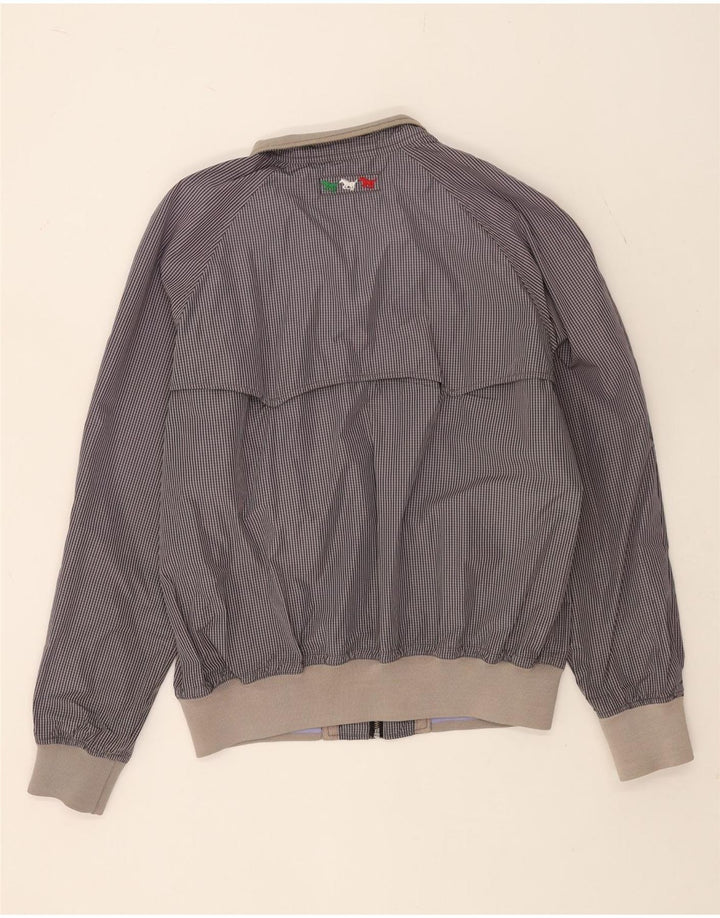 Giubbotto bomber da uomo Benetton UK 44 2XL cotone a quadretti blu navy