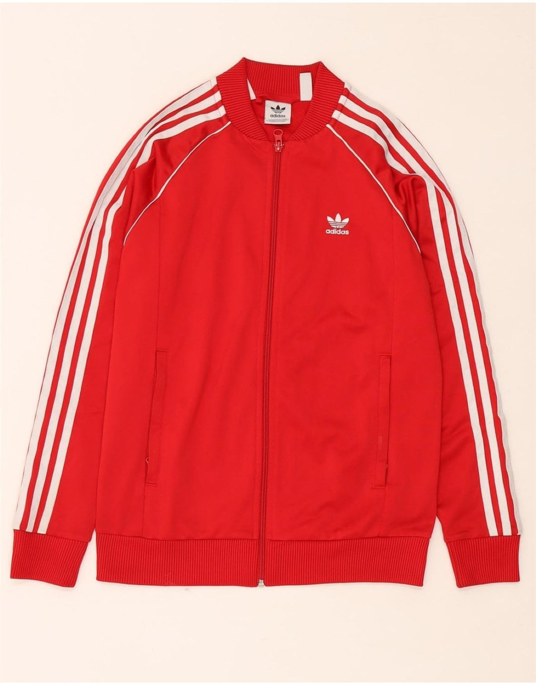 Giacca top della tuta da ragazzo ADIDAS 13-14 anni in poliestere rosso