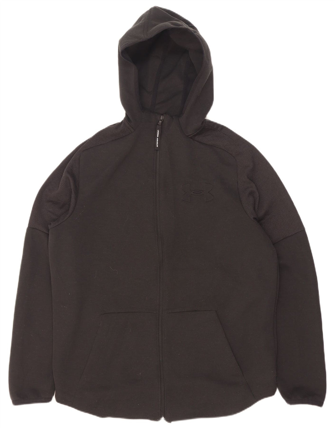 Felpa con cappuccio e zip da uomo Under Armour grande nera